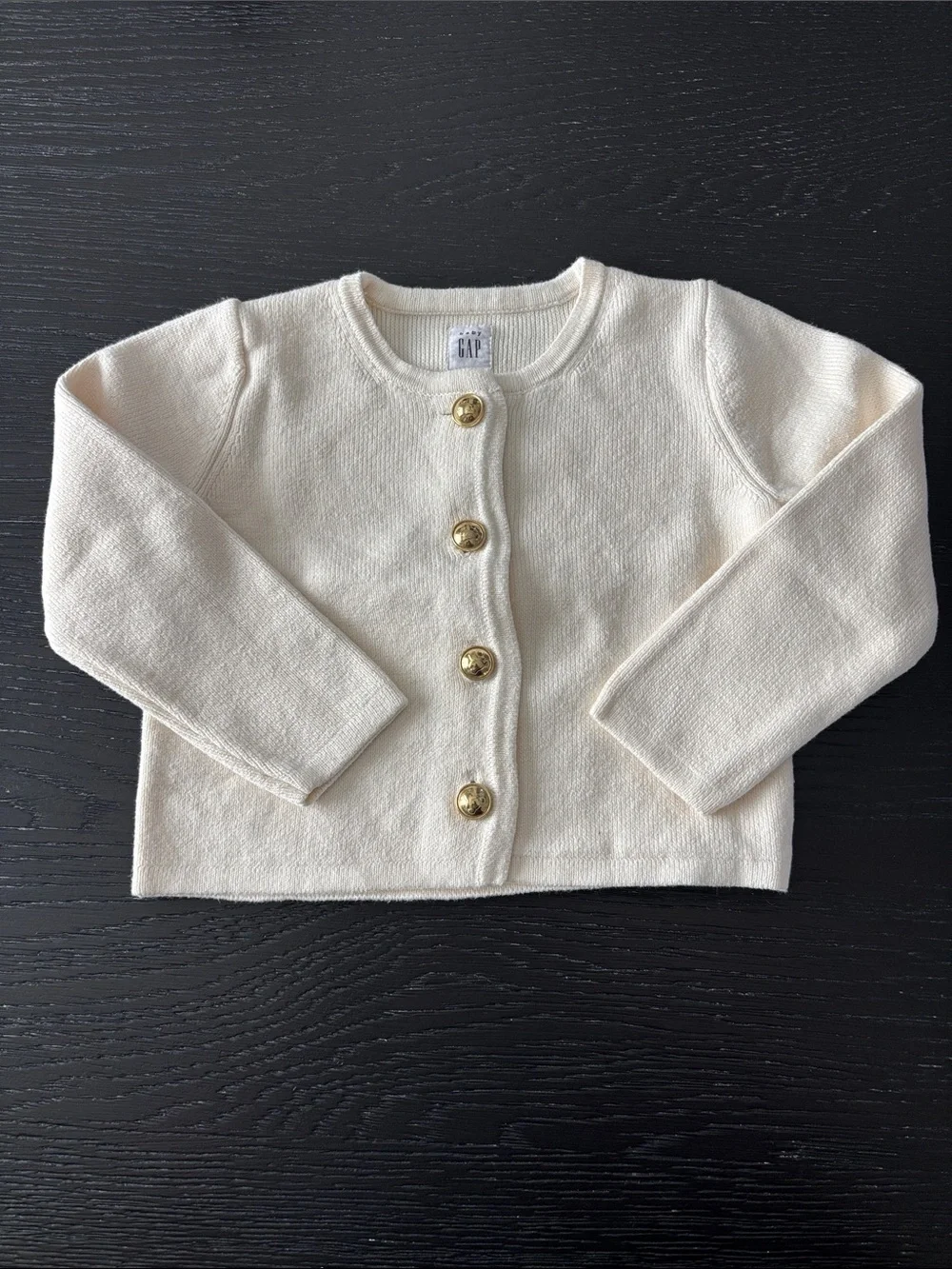 Baby GAP Cream Knit Cardigan with Gold Buttons